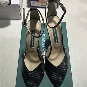 Chelsea Paris Black Studded Heels size 36 size 6